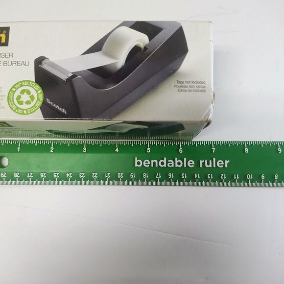 Scotch Classic Desktop Tape Dispenser, Weighted Non-Skid Base C-38 Black w/ Tape - Picture 7 of 9